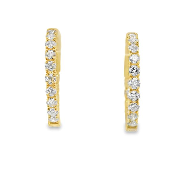 1 1/2 CT Diamond In/Out Hoop Earrings Van Adams Jewelers Snellville, GA