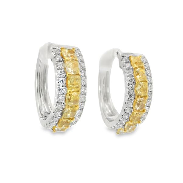 Fancy Yellow Diamond Hoop Earrings Image 2 Van Adams Jewelers Snellville, GA