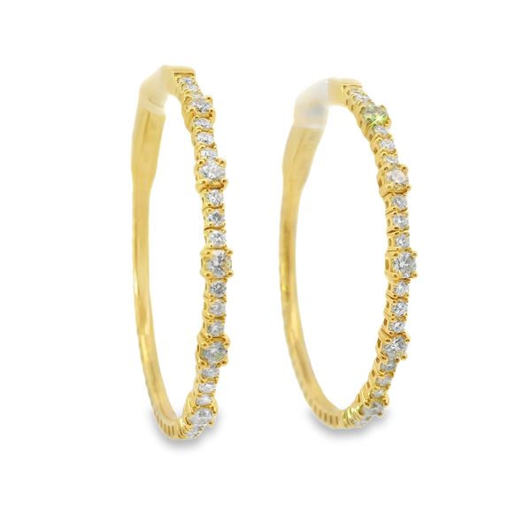 1 CT Diamond Hoop Earrings Image 2 Van Adams Jewelers Snellville, GA