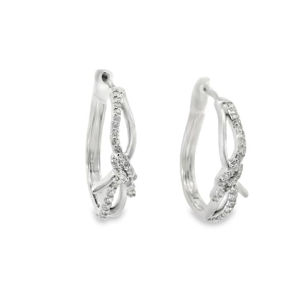 1/2 CT Diamond Hoop Earrings Image 2 Van Adams Jewelers Snellville, GA