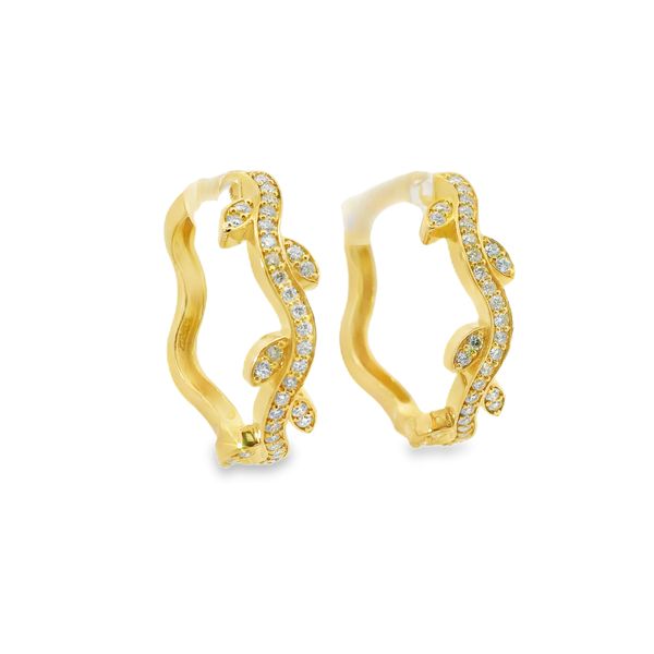 14K White Gold Vine Earrings Image 2 Van Adams Jewelers Snellville, GA
