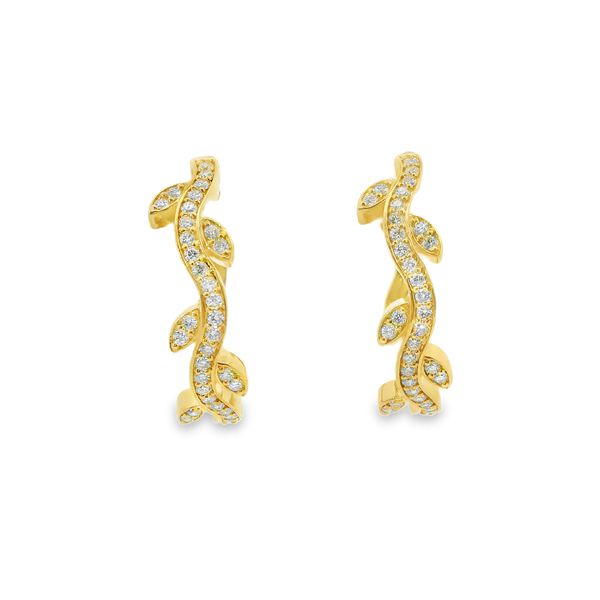 14K White Gold Vine Earrings Van Adams Jewelers Snellville, GA