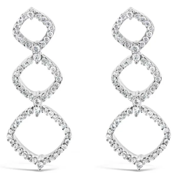 14K White Gold Diamond Drop Earrings Van Adams Jewelers Snellville, GA