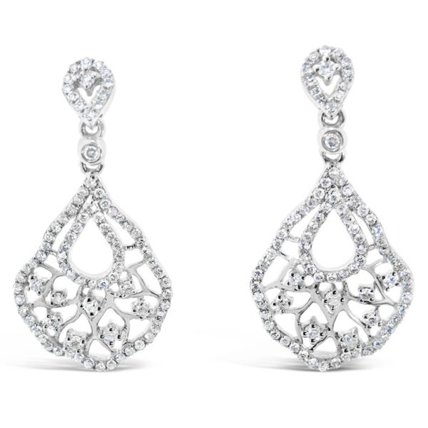 14K White Gold Diamond Drop Earrings Van Adams Jewelers Snellville, GA