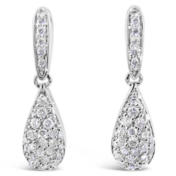 10K White Gold Diamond Drop Earrings Van Adams Jewelers Snellville, GA