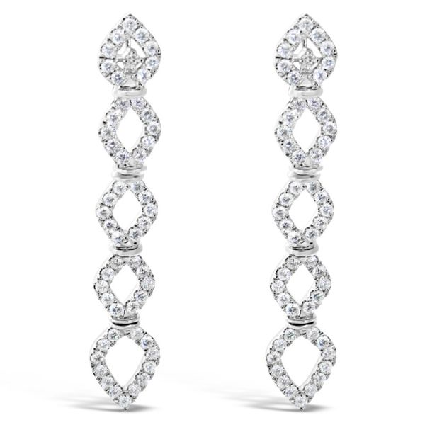 Van Adam's Collection 14K White Gold Diamond Drop Earrings Van Adams Jewelers Snellville, GA