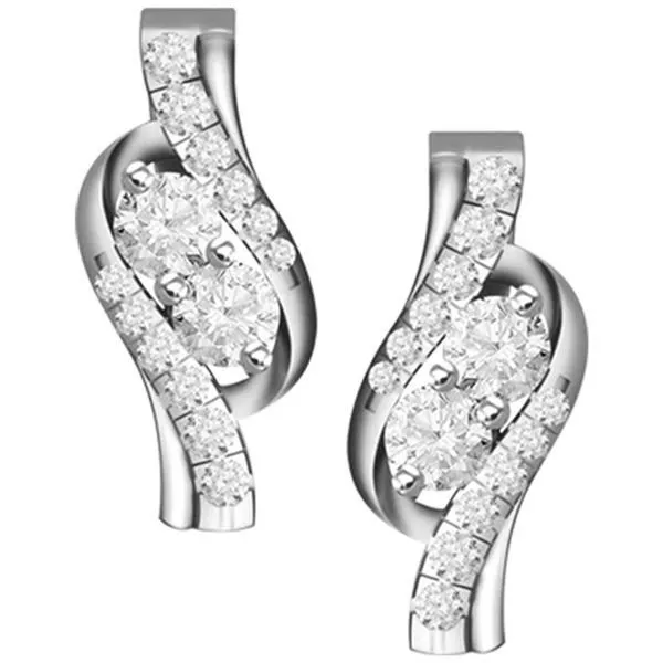 14K White Gold Diamond Stud Earrings Van Adams Jewelers Snellville, GA