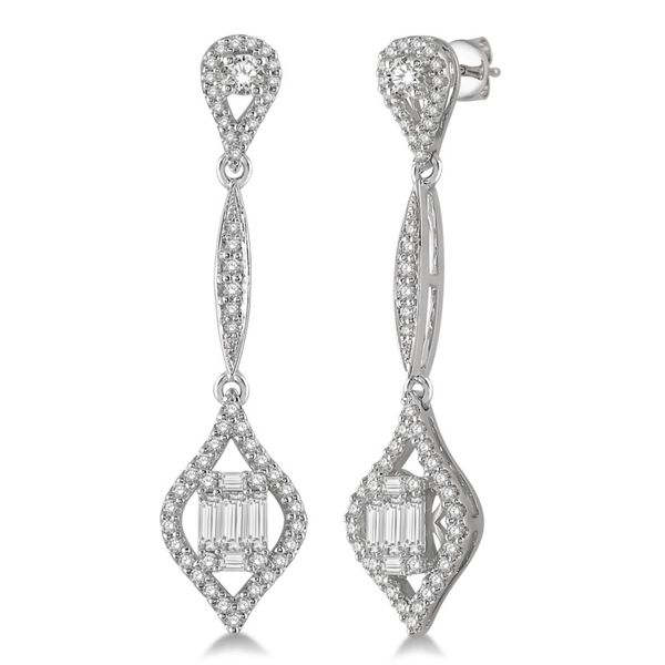 18K White Gold Diamond Fashion Earrings Van Adams Jewelers Snellville, GA