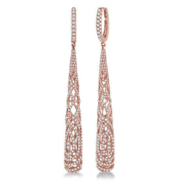 18K Rose Gold Diamond Fashion Earrings Van Adams Jewelers Snellville, GA