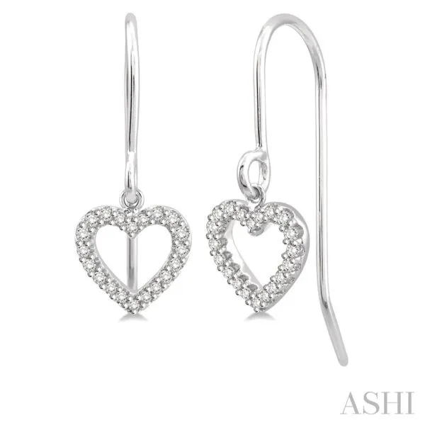 10K White Gold Diamond Heart Earrings Van Adams Jewelers Snellville, GA