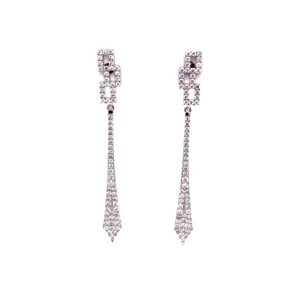 Van Adam's Collecton 14K White Gold Diamond Drop Earrings Van Adams Jewelers Snellville, GA
