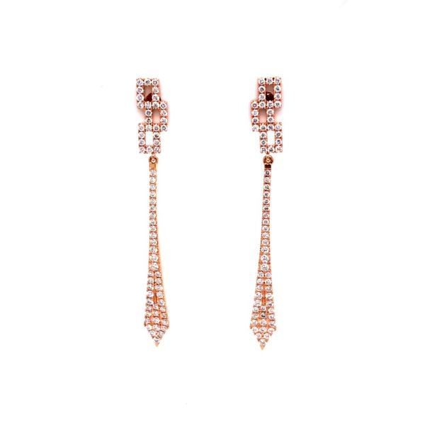 Van Adam's Collection 14K  Rose Gold Diamond Drop Earrings Van Adams Jewelers Snellville, GA