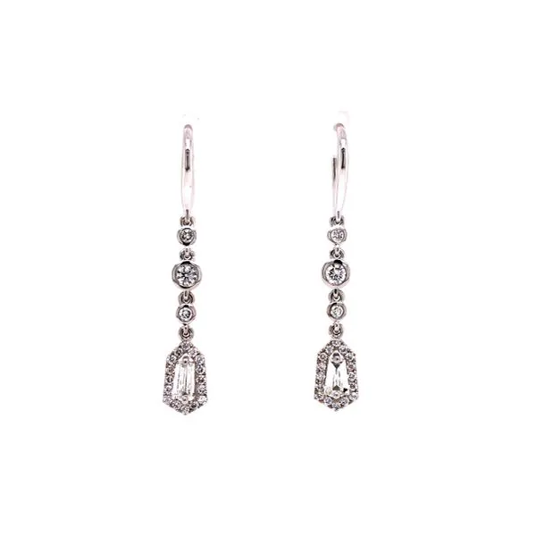 Van Adam's Collection 14K White Gold Diamond Drop Earrings Van Adams Jewelers Snellville, GA