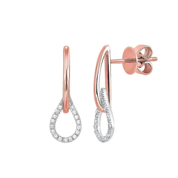 14K Rose Gold Diamond Earrings Van Adams Jewelers Snellville, GA