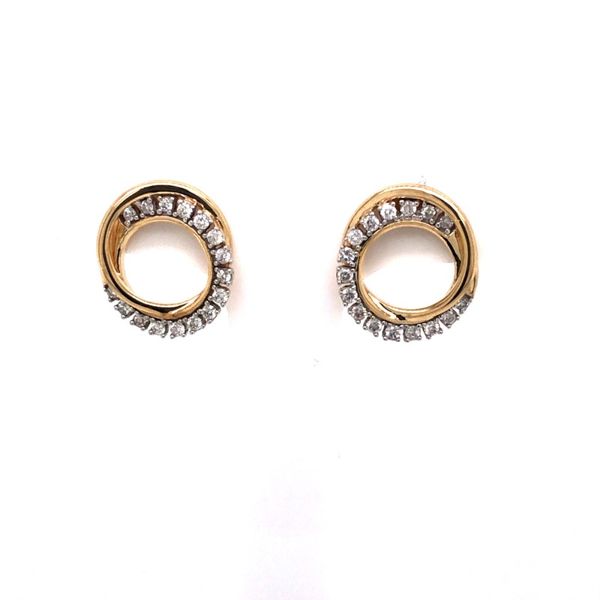 10K Yellow Gold Diamond Circle Earrings Van Adams Jewelers Snellville, GA