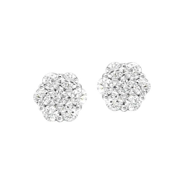 14K White Gold Diamond Bouquet Earrings Van Adams Jewelers Snellville, GA