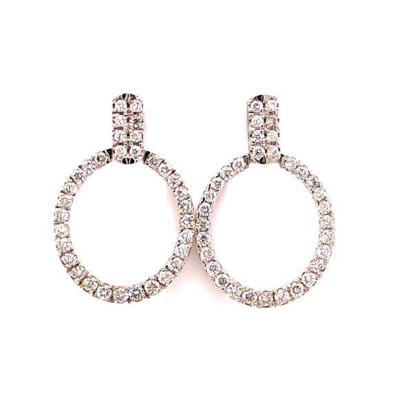 Diamond Circle Earrings Image 3 Van Adams Jewelers Snellville, GA