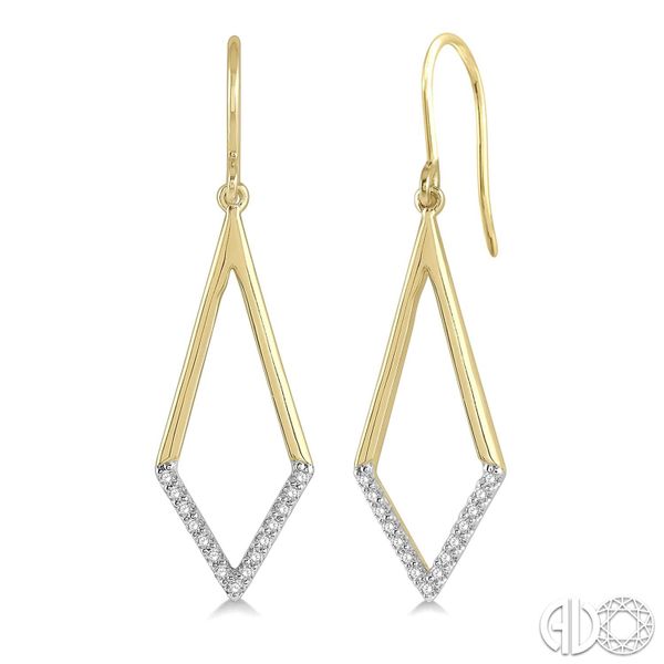 10K Yellow Gold Diamond Drop Earrings Van Adams Jewelers Snellville, GA