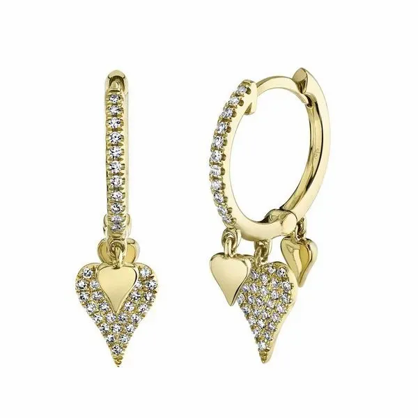 Diamond Huggie Heart Dangle Earrings Van Adams Jewelers Snellville, GA