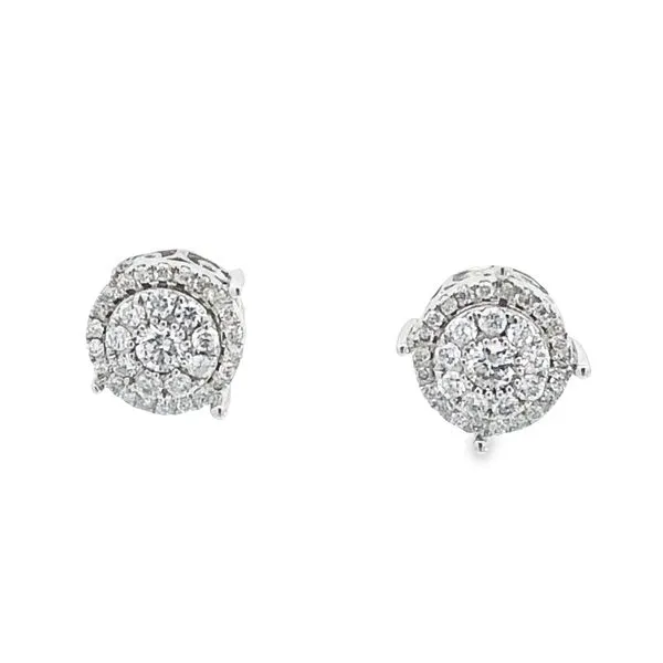 White 10 Karat Cluster Diamond Fashion Earrings Van Adams Jewelers Snellville, GA