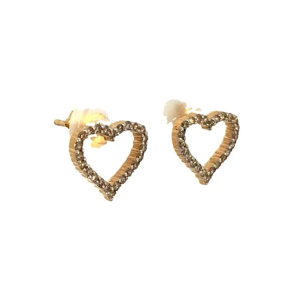 Diamond Heart Earrings Image 2 Van Adams Jewelers Snellville, GA