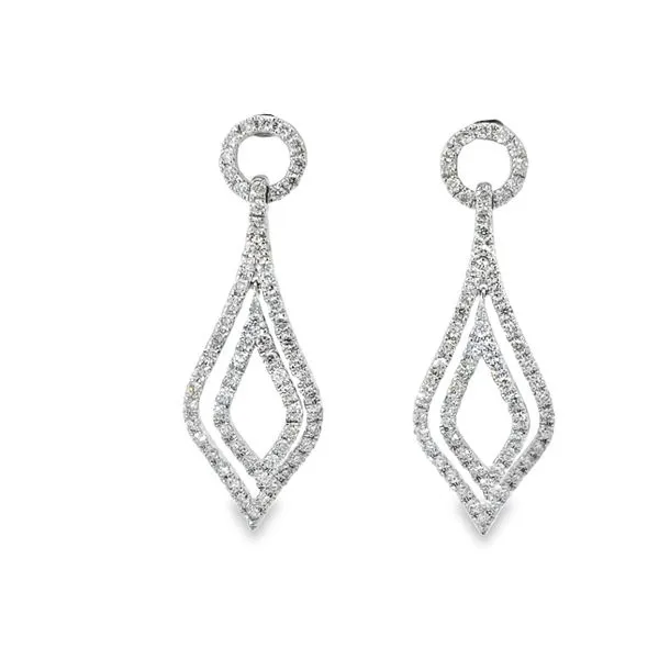 White 14 Karat Diamond Drop Earrings Van Adams Jewelers Snellville, GA