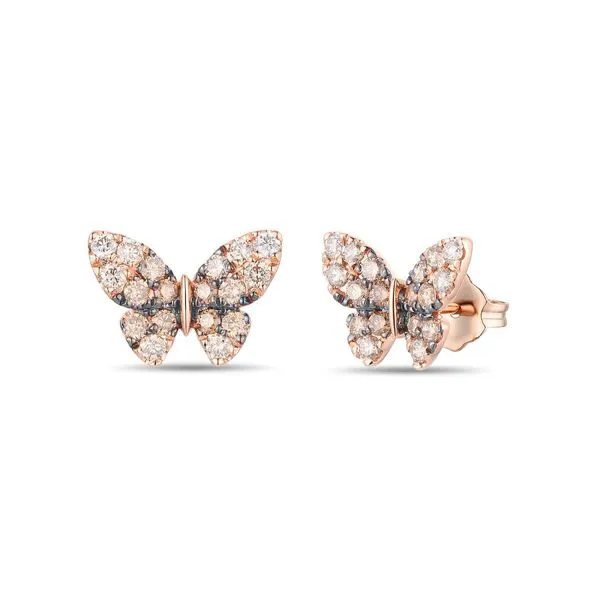 Le Vian Ombre Earrings featuring Chocolate Ombré Diamonds® , Vanilla Diamonds® set in 14K Strawberry Gold® Van Adams Jewelers Snellville, GA