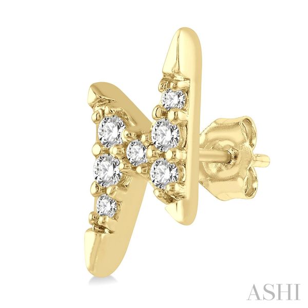 Lightning Bolt Shape Petite Diamond Fashion Earrings Image 3 Van Adams Jewelers Snellville, GA