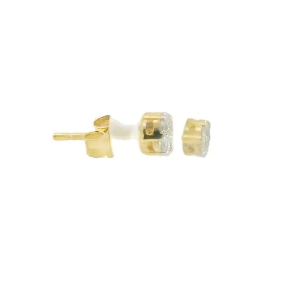 10K Yellow Gold Diamond Cluster Earrings Image 2 Van Adams Jewelers Snellville, GA