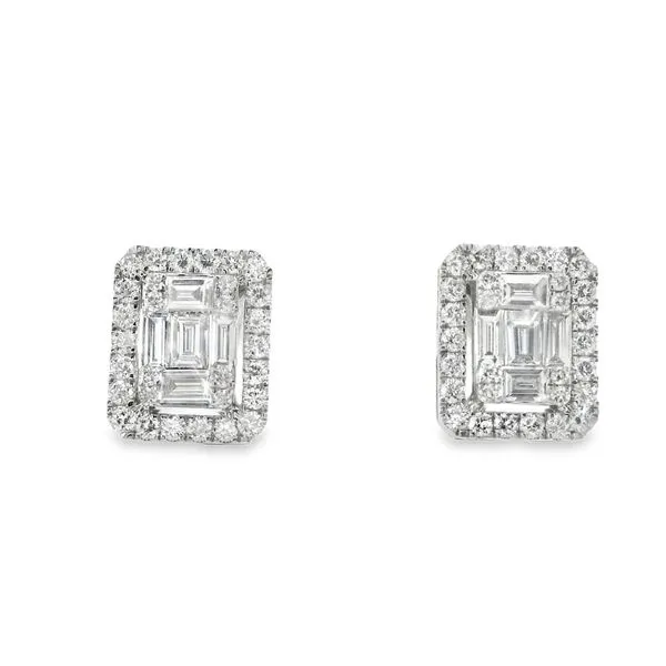 Diamond Baguette and Round Earrings Van Adams Jewelers Snellville, GA