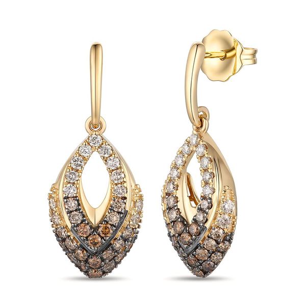 14K Honey Gold™ Earrings | Chocolate ombré® diamonds 5/8 cts Van Adams Jewelers Snellville, GA