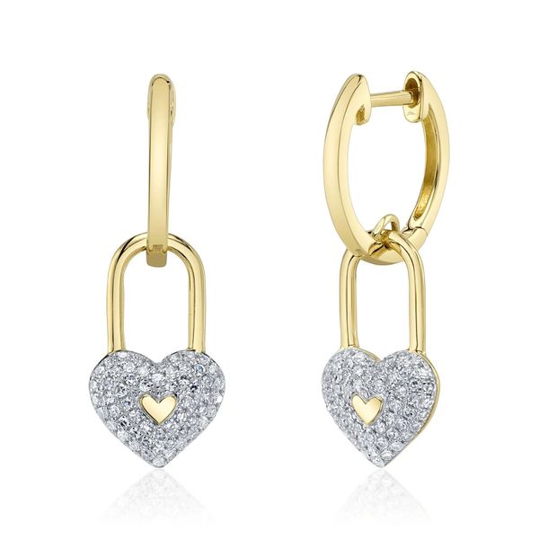 0.26CT DIAMOND PAVE HEART LOCK EARRING Van Adams Jewelers Snellville, GA