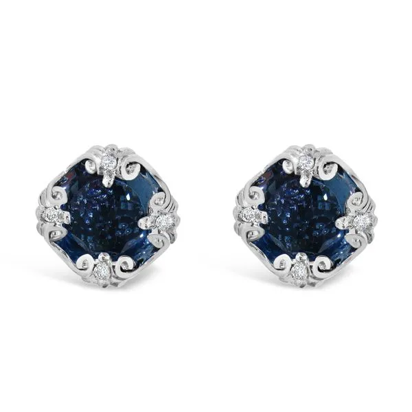 14K White Gold Blue Topaz Earrings Van Adams Jewelers Snellville, GA