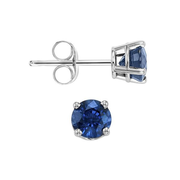 14K White Gold Sapphire Stud Earrings Van Adams Jewelers Snellville, GA