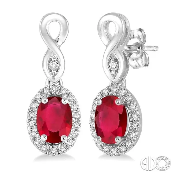 10K White Gold Ruby Drop Earrings Van Adams Jewelers Snellville, GA