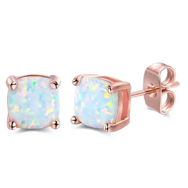 opals studs in rose gold Van Adams Jewelers Snellville, GA