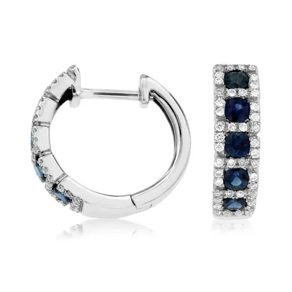 SAPPHIRES AND DIAMOND HOOP EARRINGS Van Adams Jewelers Snellville, GA