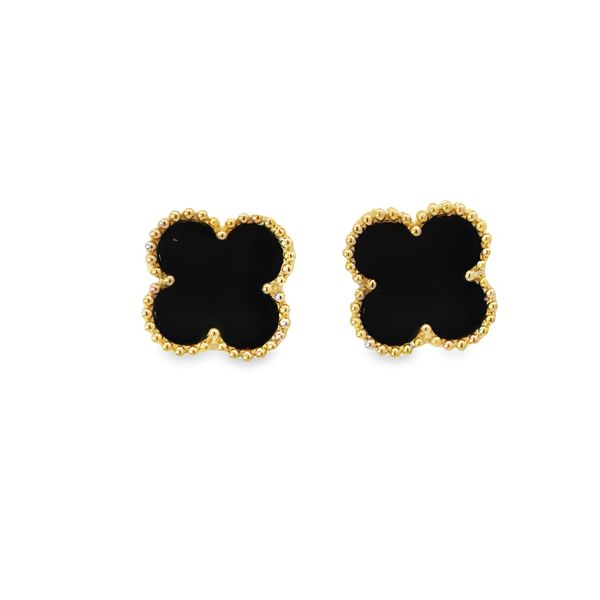 Yellow 14 Karat Clover Stud Earrings Van Adams Jewelers Snellville, GA