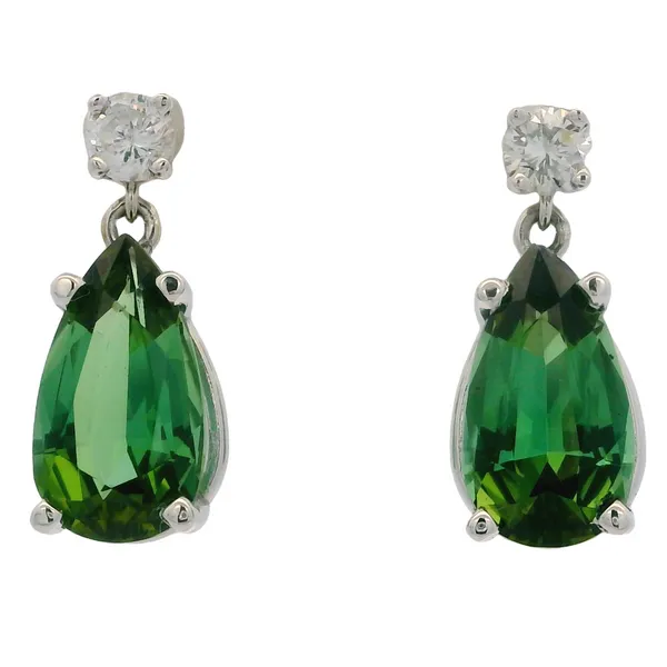 Green Tourmaline and Diamond Earrings Van Adams Jewelers Snellville, GA