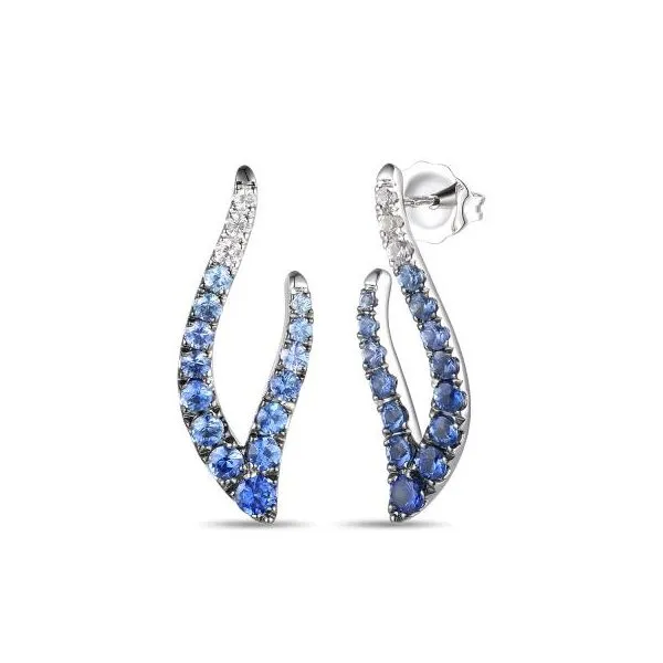 Le Vian Ombre Earrings featuring Denim Ombré®, White Sapphire set in 14K Vanilla Gold® Van Adams Jewelers Snellville, GA