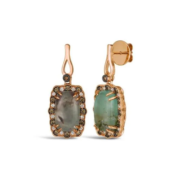 Le Vian® Earrings featuring Peacock Aquaprase™ Chocolate Diamonds® , Nude Diamonds™ set in 14K Strawberry Gold® Van Adams Jewelers Snellville, GA