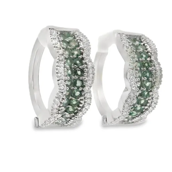ALEXANDRITES AND DIAMONDS HOOP EARRINGS Van Adams Jewelers Snellville, GA