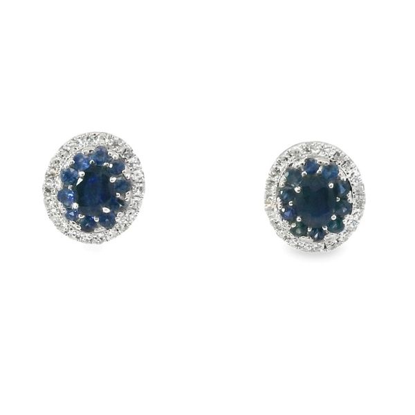 Sapphire and Diamond Halo Earrings Van Adams Jewelers Snellville, GA