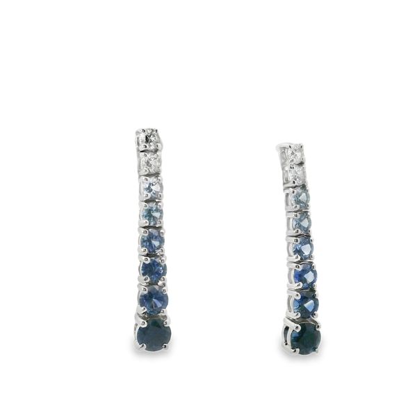 Le Vian Ombre® Earrings featuring Denim Ombré® Sapphire, Vanilla Sapphire™ set in 14K Vanilla Gold® Image 2 Van Adams Jewelers Snellville, GA