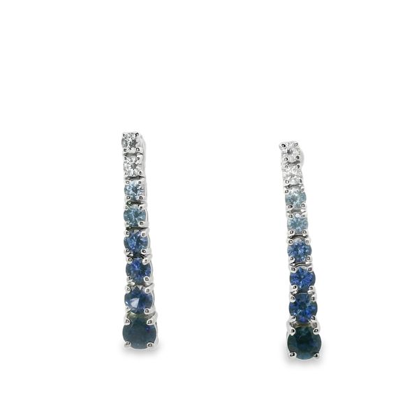 Le Vian Ombre® Earrings featuring Denim Ombré® Sapphire, Vanilla Sapphire™ set in 14K Vanilla Gold® Van Adams Jewelers Snellville, GA