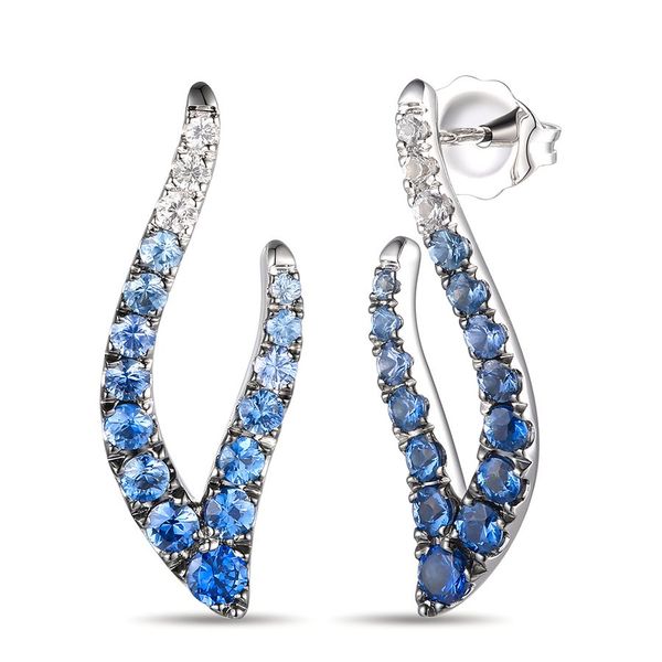 Le Vian Ombre® Earrings featuring Denim Ombré® Sapphire, Vanilla Sapphire™ set in 14K Vanilla Gold® Van Adams Jewelers Snellville, GA