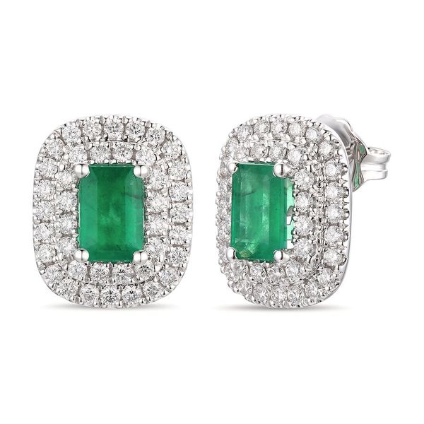 Le Vian® Earrings featuring Costa Smeralda Emeralds™ Vanilla diamonds® set in 14K Vanilla Gold® Van Adams Jewelers Snellville, GA