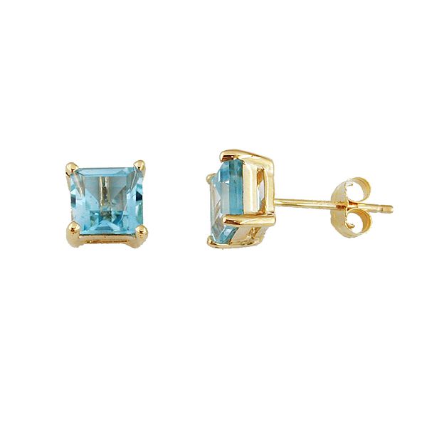 Cushion Cut Blue Topaz Earrings Van Adams Jewelers Snellville, GA