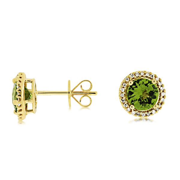 Peridot and Diamond Halo Earrings Van Adams Jewelers Snellville, GA