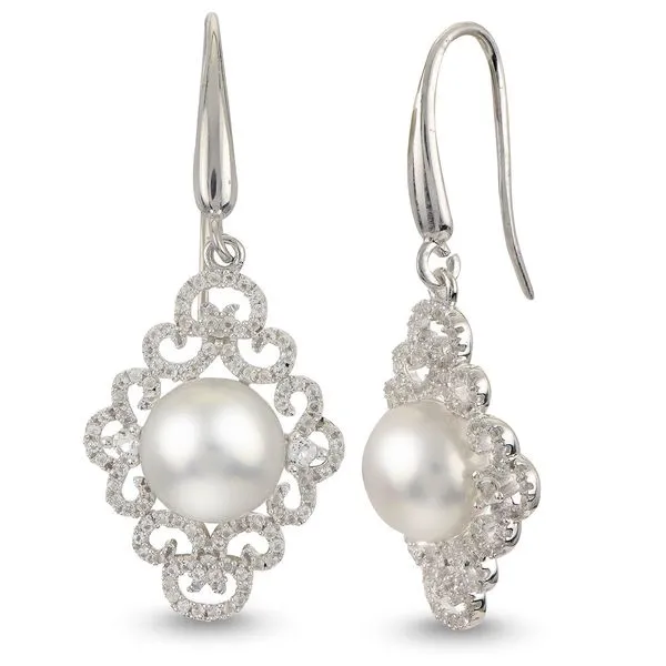 Pearl and White Topaz Earrings similar item image